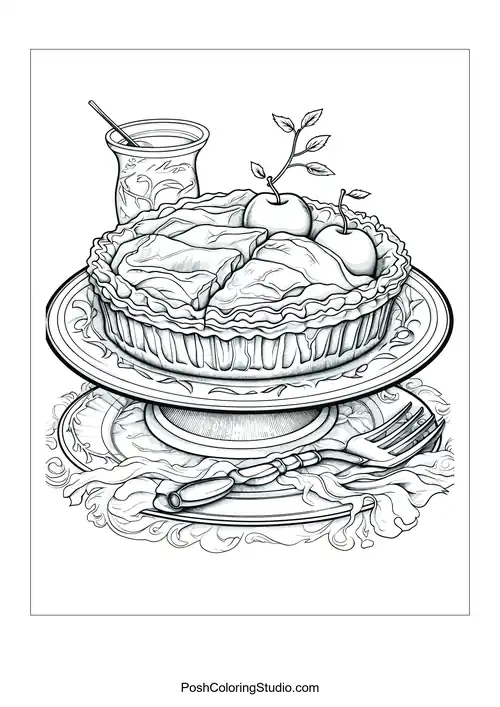 A cake with raspberry topping on a plate.