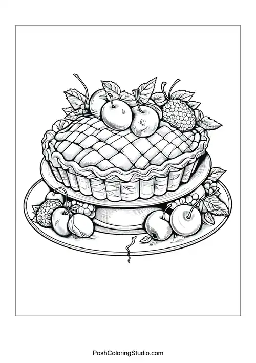 A cake with strawberries and a drizzle of icing.