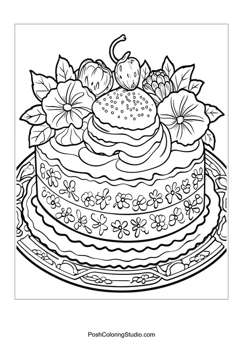 A cake with layers and a fork beside it.