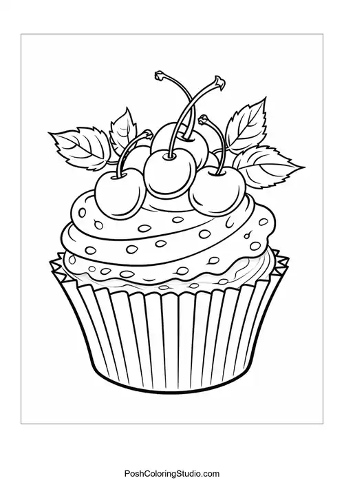 A cupcake with a flower and decorative sprinkles.