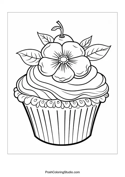 A cupcake topped with a star and sprinkles.