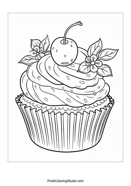 A cupcake topped with a star and sprinkles.