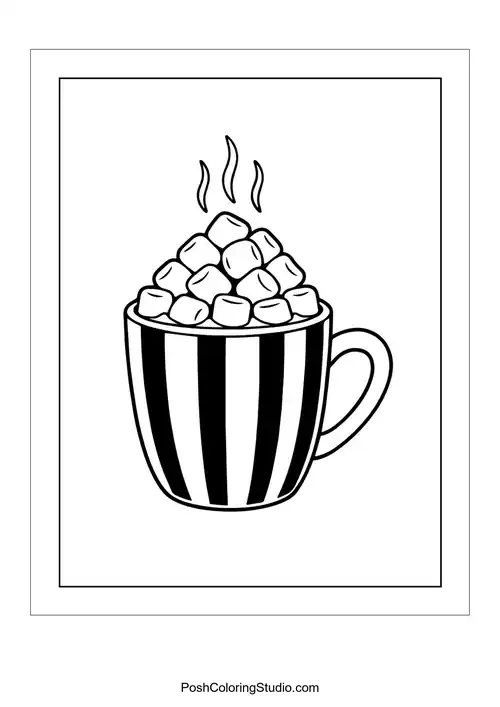A cute bear-shaped mug of hot cocoa.
