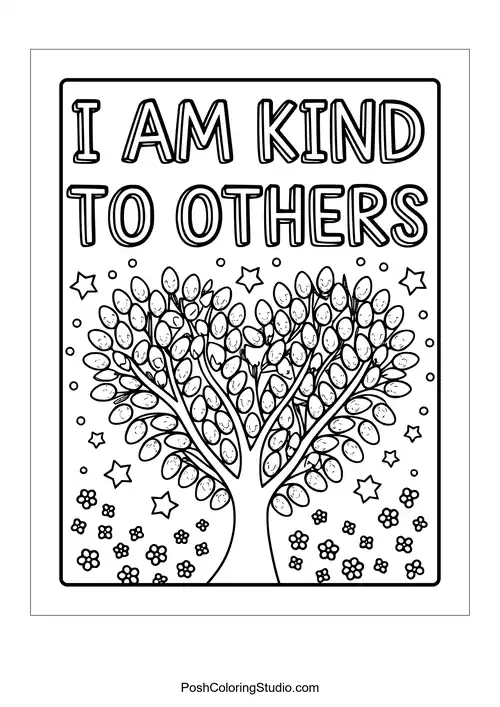 Bold Positive Affirmation Coloring Pages sample thumbnail