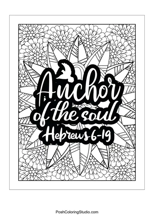 A floral design with the quote 'Anchor Of The Soul'.