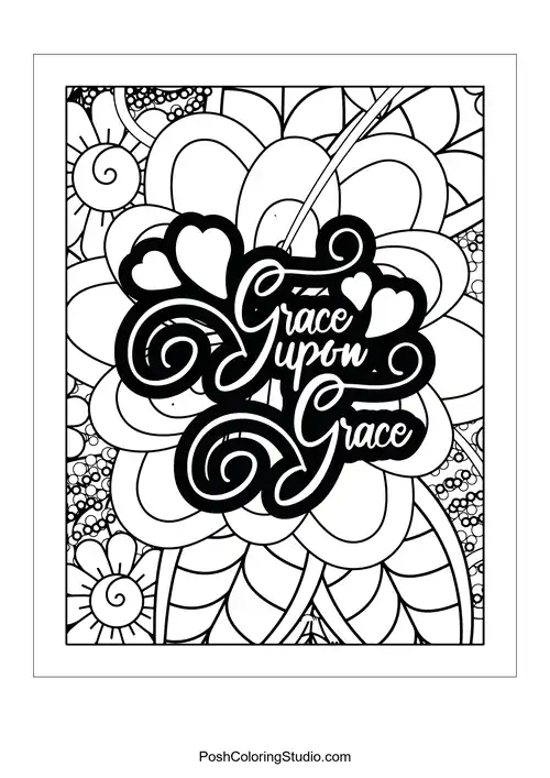 A floral design with the quote 'Grace Upon Grace'.