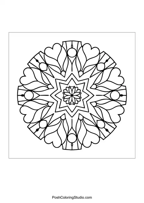 Easy Mandala Coloring Pages sample thumbnail