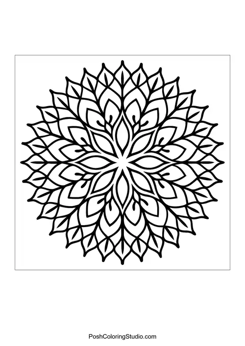 Flower Mandala Coloring Pages sample thumbnail