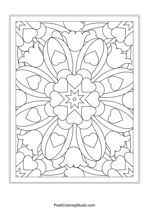 Intricate geometric design with overlapping shapes.
