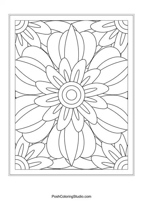 A floral arrangement with elongated petals and decorative elements.