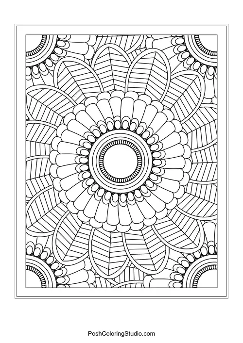 Complex geometric design with interlocking shapes.