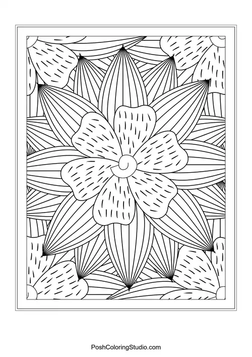 Symmetrical mandala with bold geometric patterns.