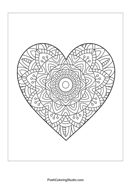 A heart shape with intricate floral designs and textures.