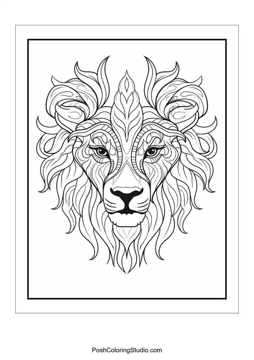 Safari Animal Mandala Coloring Pages sample thumbnail