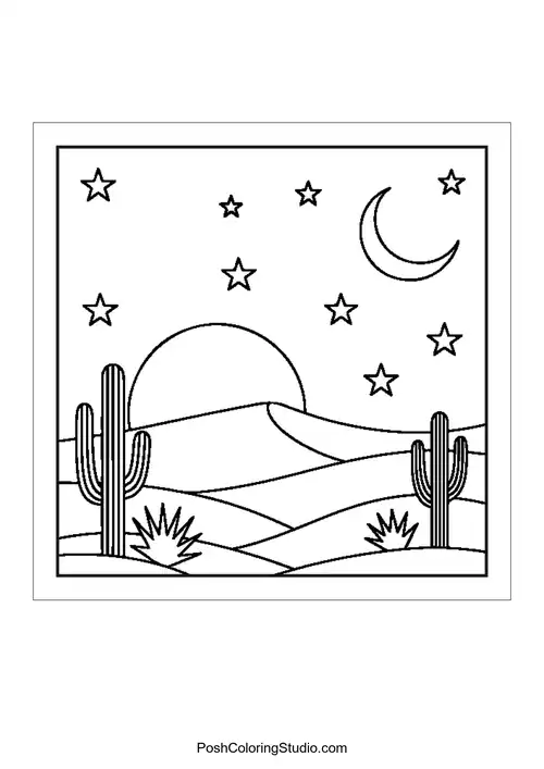 A canyon with a winding river and geometric patterns.