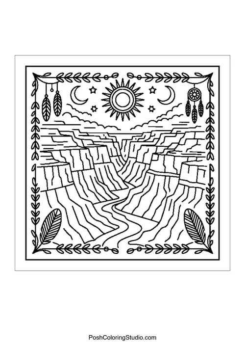 A desert scene with cacti and mountains in the background.