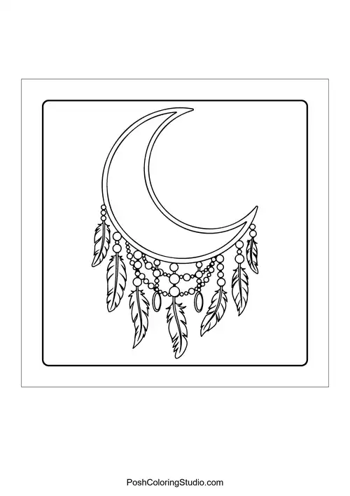 Bold Easy Boho Chic Coloring Pages sample thumbnail