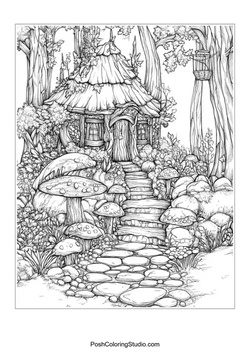 Gothic Forest Coloring Pages sample thumbnail