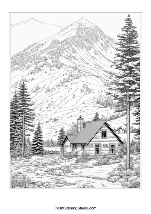 A cozy house with a mountain view and rocky terrain.