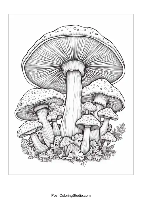 Mushrooms with unique shapes and decorative elements.