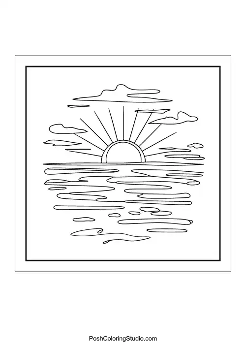 Sunrise Sunset Coloring Pages sample thumbnail