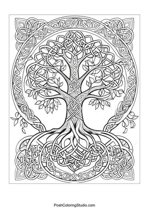 A fruit tree with various fruits and decorative elements.