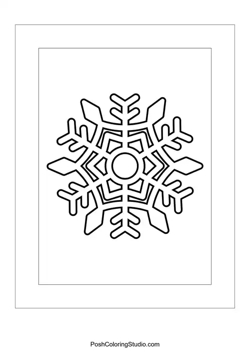 Adult Snowflake Christmas Coloring Pages sample thumbnail