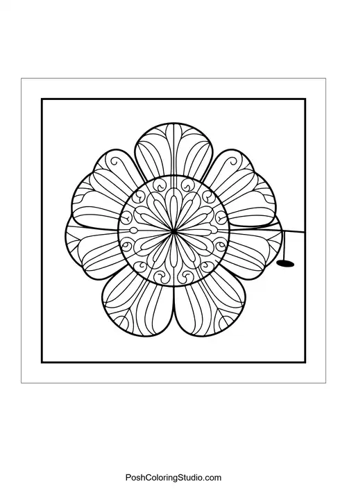 A large flower with swirling patterns and details.