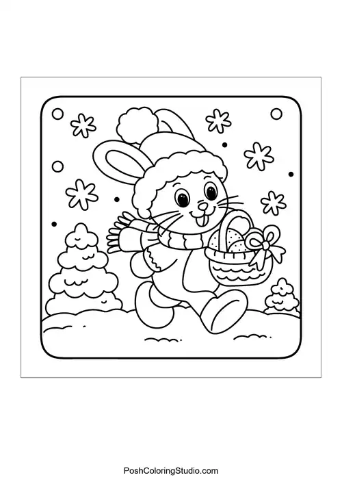 Bold Easy Cozy Winter Coloring Pages sample thumbnail