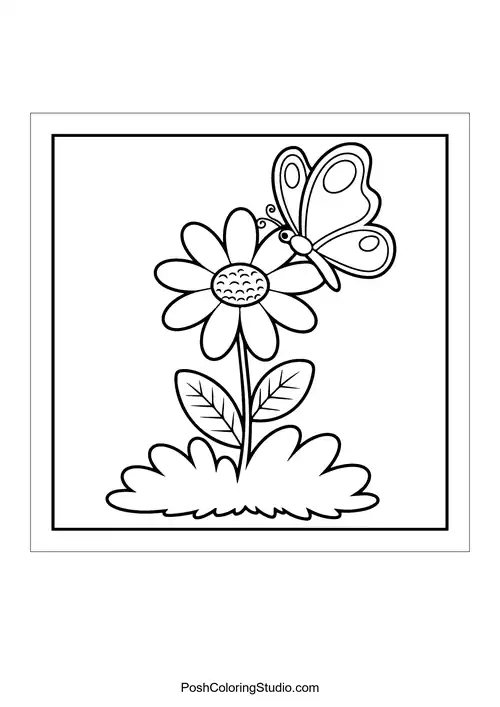 A butterfly perched on a flower with leaves.