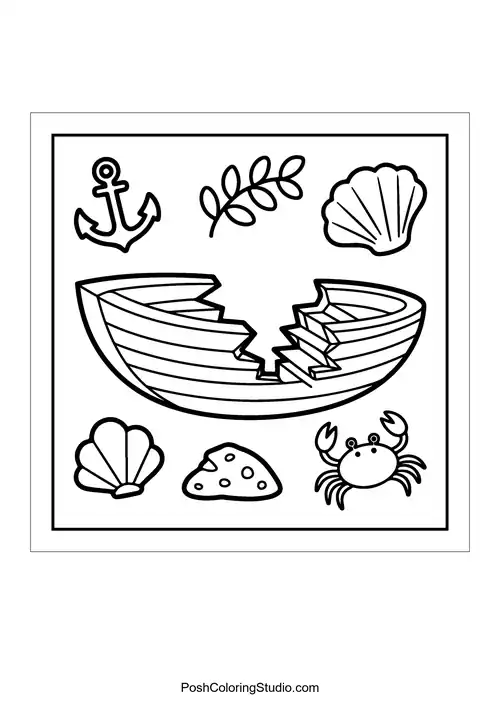 Bold Easy Cute Summer Coloring Pages sample thumbnail