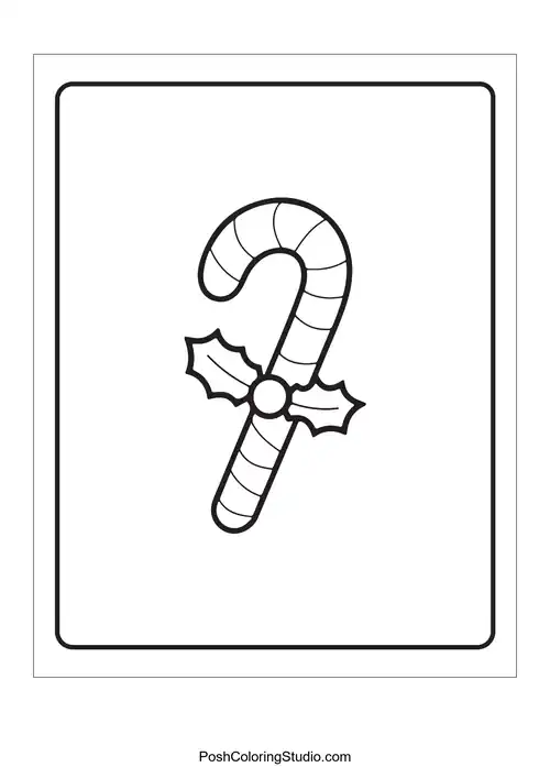 Christmas Candy Cane Coloring Pages sample thumbnail