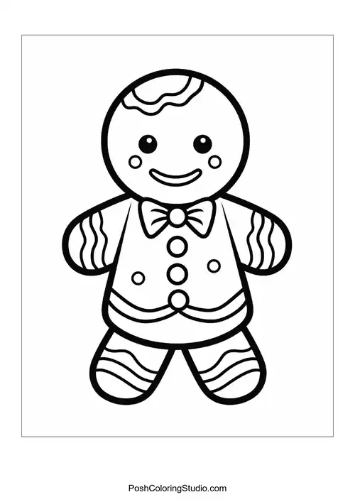 Christmas Gingerbread Coloring Pages sample thumbnail