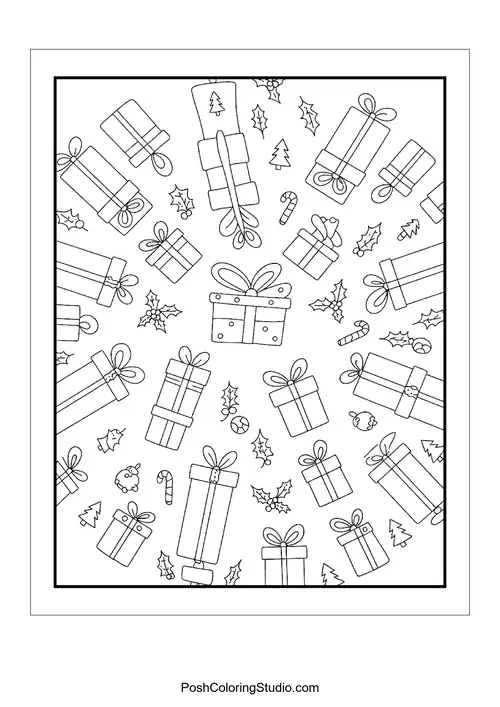 Christmas Mandala Ornament Coloring Pages sample thumbnail