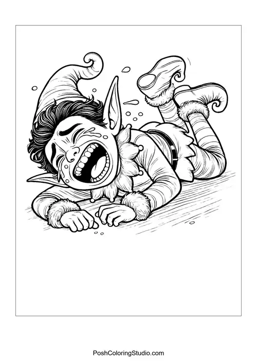 Goofy Elf Coloring Pages sample thumbnail